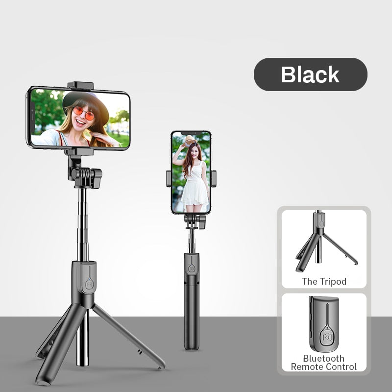 Bluetooth Selfie Stick with Led Ring Light Foldable Tripod Monopod