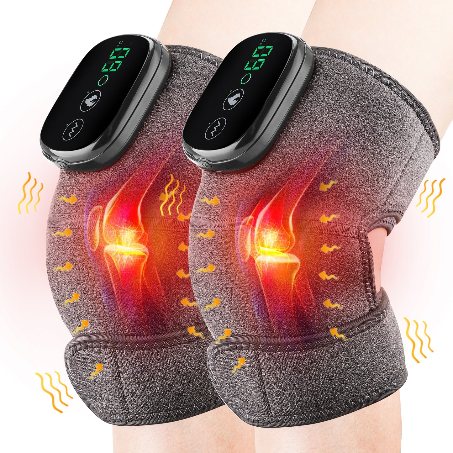 Thermal Knee Massager Electric Leg Joint Heating Vibration Massage Therapy Elbow Brace Arthritis Pain Physiotherapy Knee Support