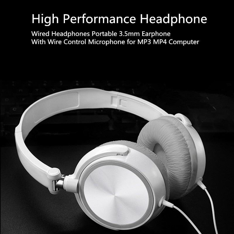 Wired Headphones With Microphone Over Gaming Ear Headsets Bass HiFi Music Stereo Earphone For Sony Xiaomi Huawei PC XBOX PS WII