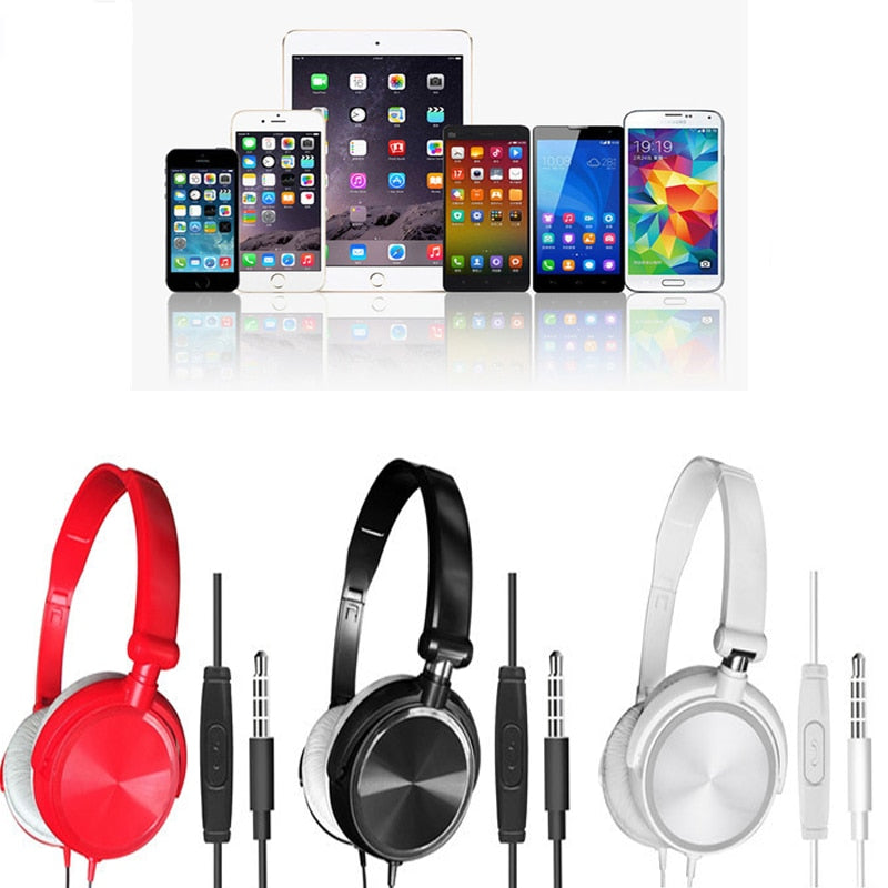 Wired Headphones With Microphone Over Gaming Ear Headsets Bass HiFi Music Stereo Earphone For Sony Xiaomi Huawei PC XBOX PS WII